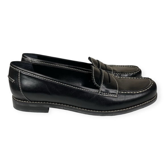 Franco Sarto Women’s Black Leather Loafers - Sz 8 - Picture 3 of 9
